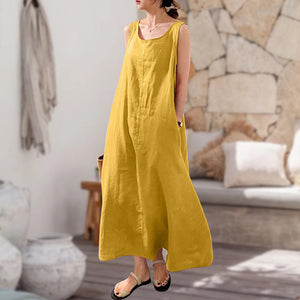 Sling Cotton Linen Sleeveless Dress