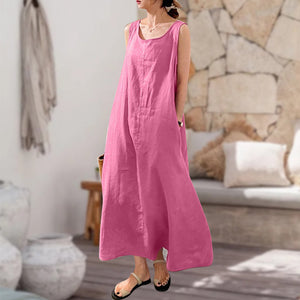 Sling Cotton Linen Sleeveless Dress