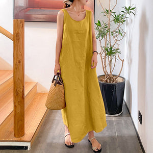 Sling Cotton Linen Sleeveless Dress