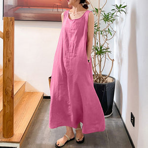 Sling Cotton Linen Sleeveless Dress