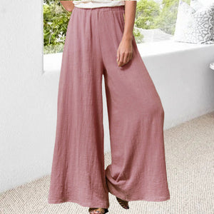 Plus Size Cotton&Linen Wide Leg Pants