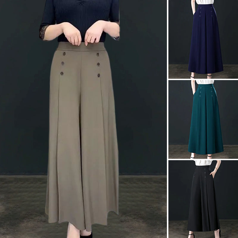 Stylish Pleated Wide-leg Pants