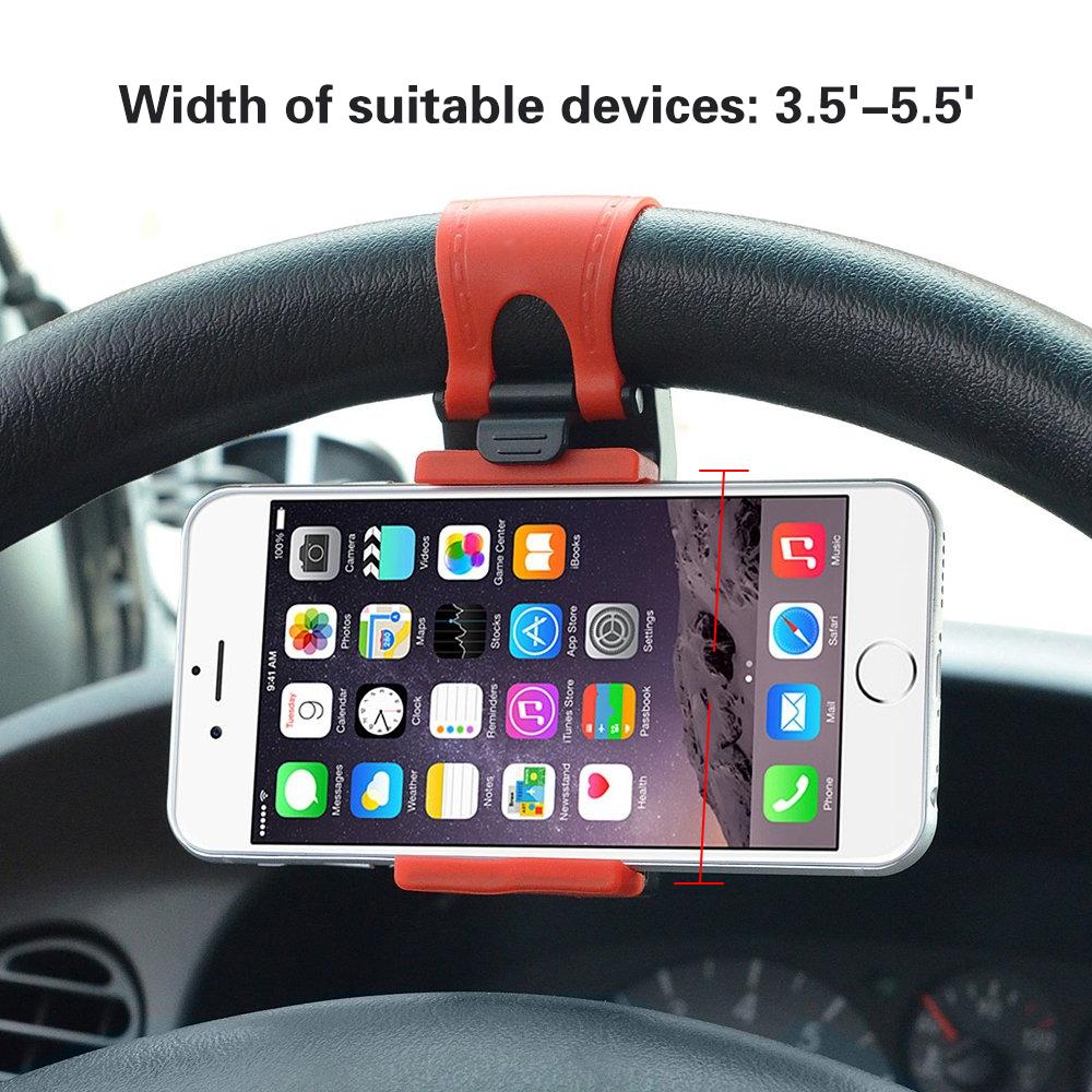 Hirundo Car Steering Universal Mount Phone Holder Stand