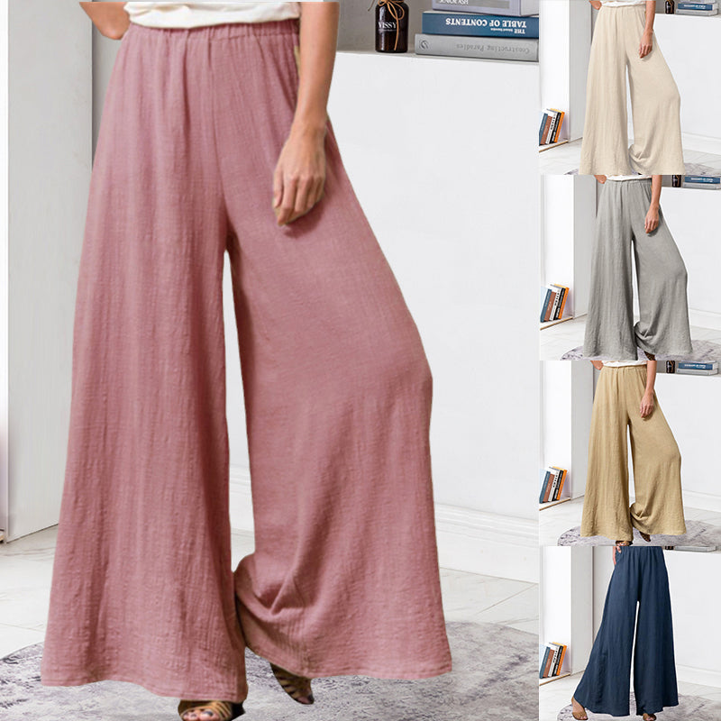 Plus Size Cotton&Linen Wide Leg Pants